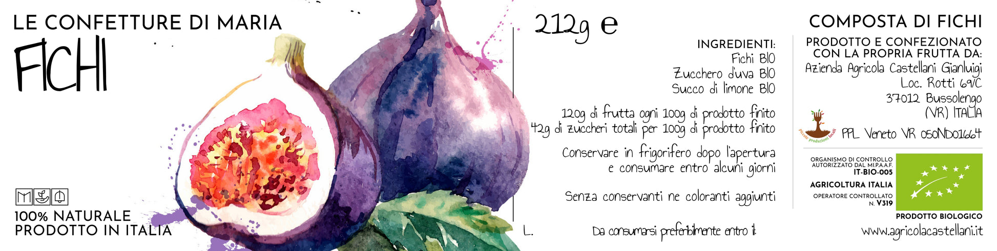 label Agricola Castellani Organic Fig Marmalade in a jar