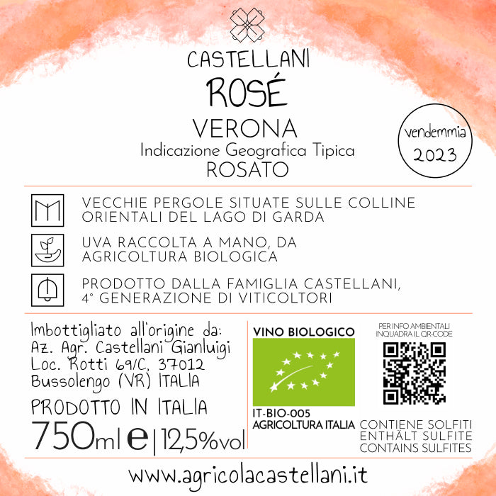 back label italian organic rosé